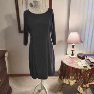 LA made simple black dress with waist tie.